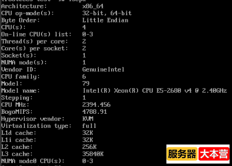 Linux操作系统查看CPU信息命令